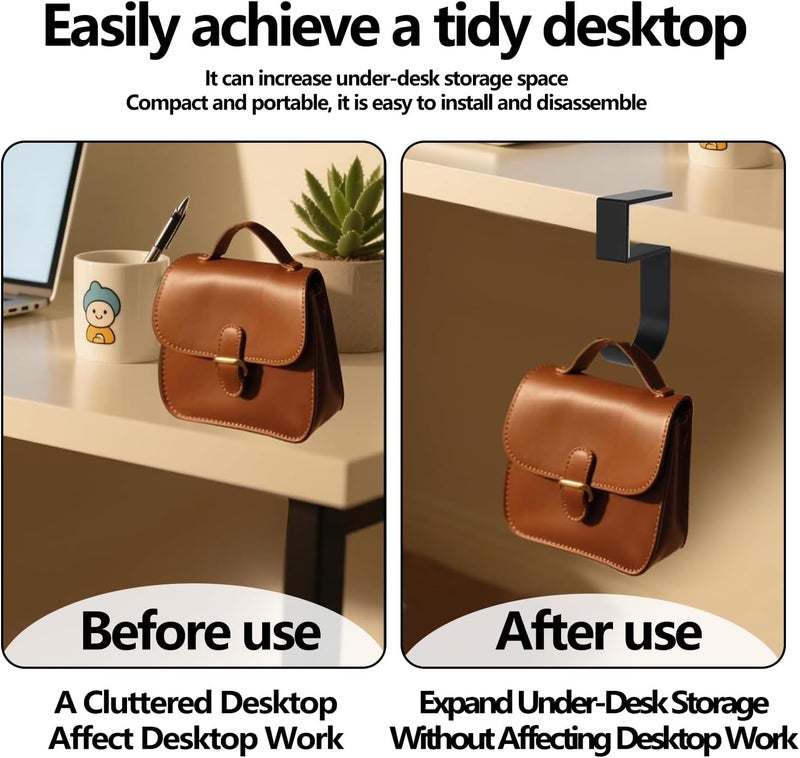 Stuzos Heavy Duty Portable Purse Hook for Table and Desk,No-Nail Handbag Hanger - Includes Desk Hooks,Portable Purse Hook for Table,for Hanging Bags,Purses,Umbrellas,Keys,Cups,Headphones (2pcs) - Image 3